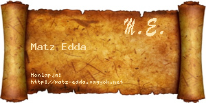 Matz Edda névjegykártya